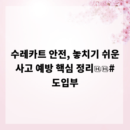 수레카트 안전, 놓치기 쉬운 사고 예방 핵심 정리
# 도입부