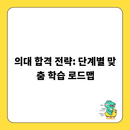 의대 합격 전략: 단계별 맞춤 학습 로드맵