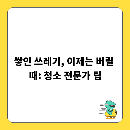 쌓인 쓰레기, 이제는 버릴 때: 청소 전문가 팁