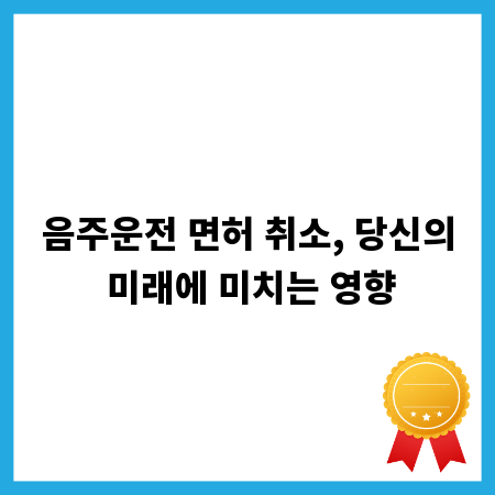 음주운전 면허 취소, 당신의 미래에 미치는 영향