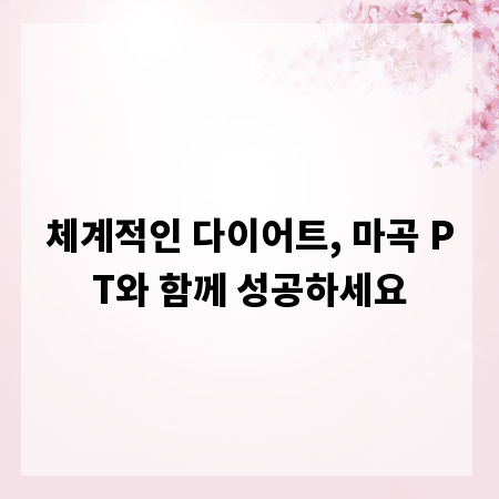 체계적인 다이어트, 마곡 PT와 함께 성공하세요
