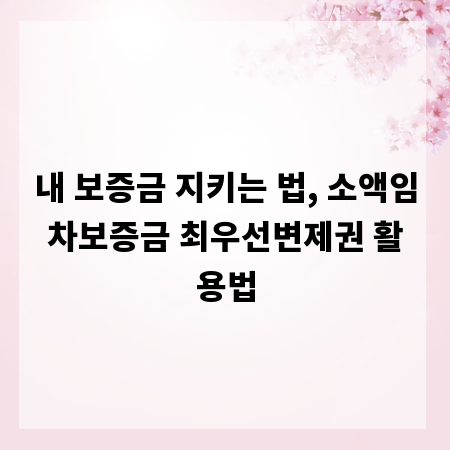 내 보증금 지키는 법, 소액임차보증금 최우선변제권 활용법