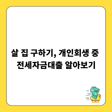 살 집 구하기, 개인회생 중 전세자금대출 알아보기
