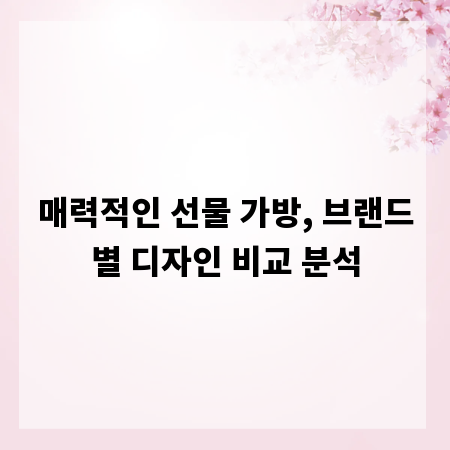 매력적인 선물 가방, 브랜드별 디자인 비교 분석