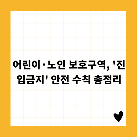 어린이&middot;노인 보호구역, '진입금지' 안전 수칙 총정리