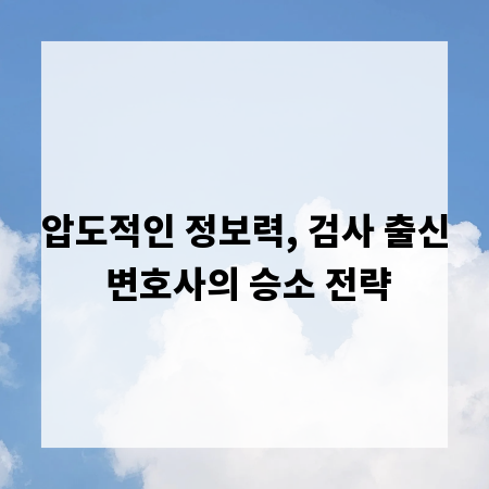 압도적인 정보력, 검사 출신 변호사의 승소 전략