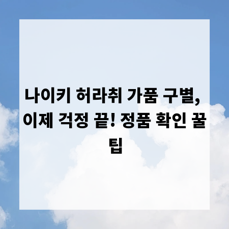 나이키 허라취 가품 구별, 이제 걱정 끝! 정품 확인 꿀팁