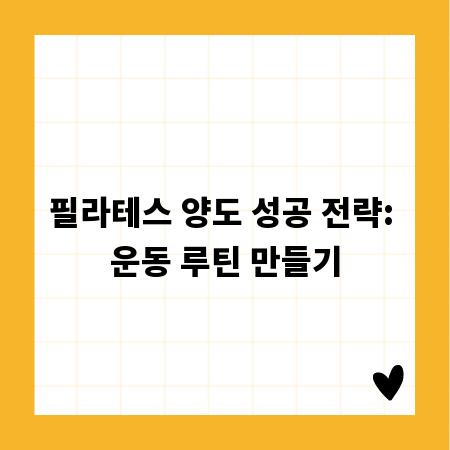 필라테스 양도 성공 전략: 운동 루틴 만들기