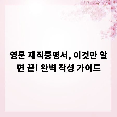 영문 재직증명서, 이것만 알면 끝! 완벽 작성 가이드