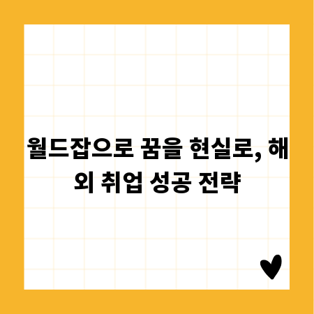 월드잡으로 꿈을 현실로, 해외 취업 성공 전략