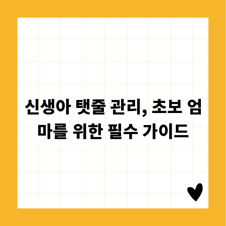 신생아 탯줄 관리, 초보 엄마를 위한 필수 가이드