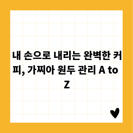 내 손으로 내리는 완벽한 커피, 가찌아 원두 관리 A to Z