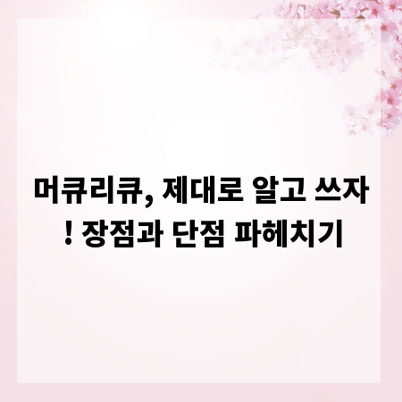 머큐리큐, 제대로 알고 쓰자! 장점과 단점 파헤치기