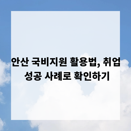 안산 국비지원 활용법, 취업 성공 사례로 확인하기