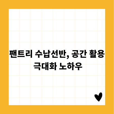 팬트리 수납선반, 공간 활용 극대화 노하우