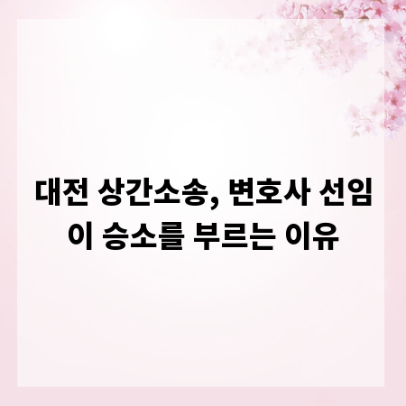 대전 상간소송, 변호사 선임이 승소를 부르는 이유