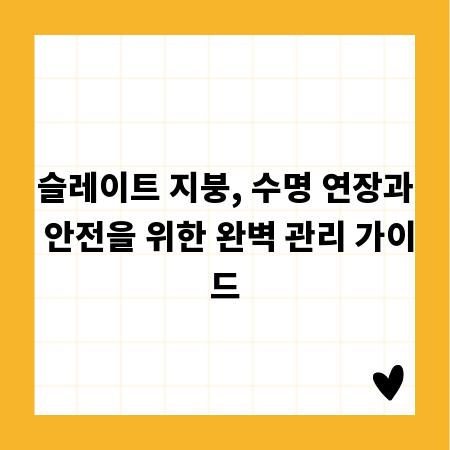 슬레이트 지붕, 수명 연장과 안전을 위한 완벽 관리 가이드