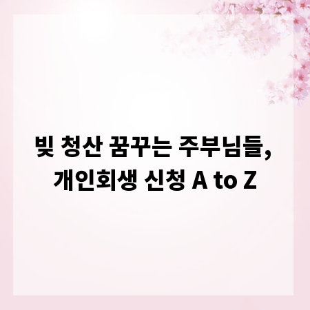 빚 청산 꿈꾸는 주부님들, 개인회생 신청 A to Z