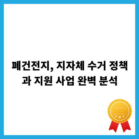 폐건전지, 지자체 수거 정책과 지원 사업 완벽 분석