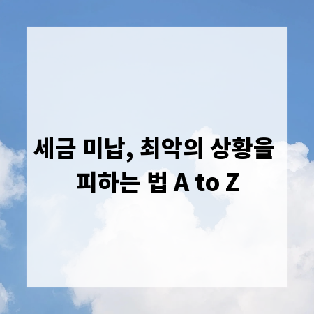 세금 미납, 최악의 상황을 피하는 법 A to Z