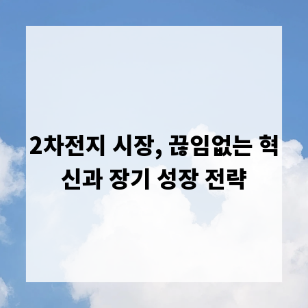 2차전지 시장, 끊임없는 혁신과 장기 성장 전략