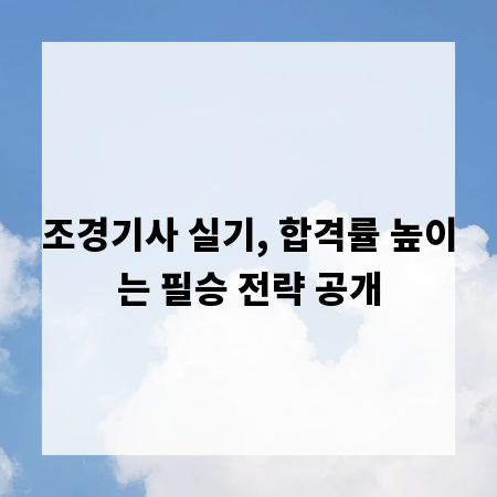 조경기사 실기, 합격률 높이는 필승 전략 공개