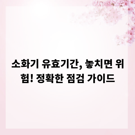 소화기 유효기간, 놓치면 위험! 정확한 점검 가이드