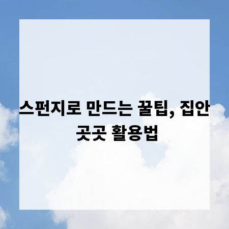 스펀지로 만드는 꿀팁, 집안 곳곳 활용법