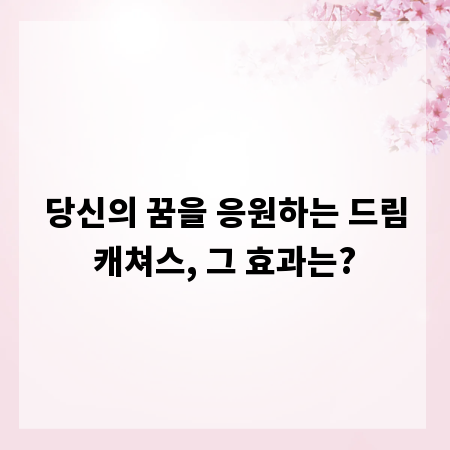 당신의 꿈을 응원하는 드림캐쳐스, 그 효과는?