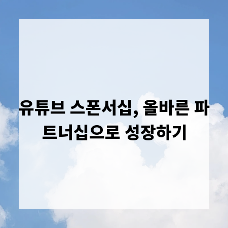 유튜브 스폰서십, 올바른 파트너십으로 성장하기