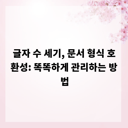 글자 수 세기, 문서 형식 호환성: 똑똑하게 관리하는 방법
