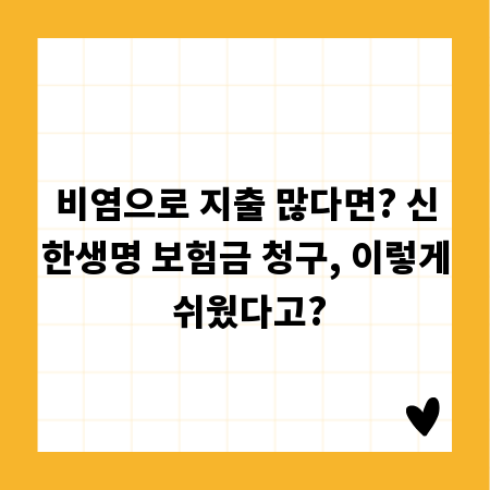 비염으로 지출 많다면? 신한생명 보험금 청구, 이렇게 쉬웠다고?