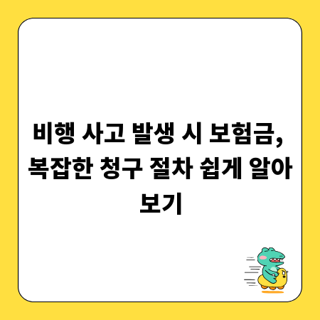 비행 사고 발생 시 보험금, 복잡한 청구 절차 쉽게 알아보기