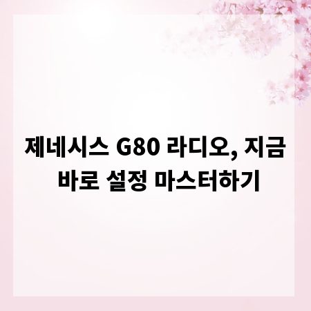 제네시스 G80 라디오, 지금 바로 설정 마스터하기