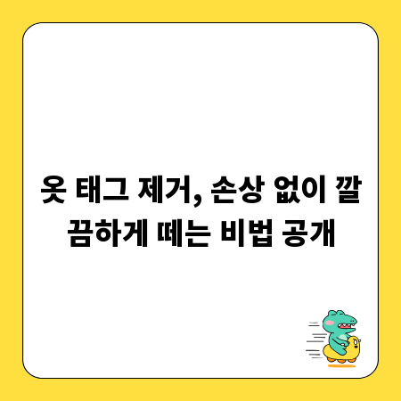 옷 태그 제거, 손상 없이 깔끔하게 떼는 비법 공개