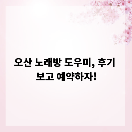 오산 노래방 도우미, 후기 보고 예약하자!