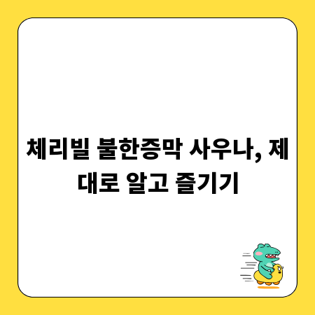 체리빌 불한증막 사우나, 제대로 알고 즐기기