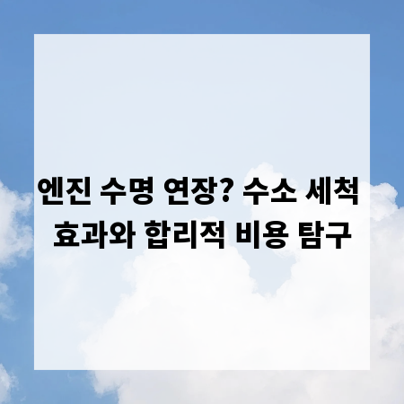 엔진 수명 연장? 수소 세척 효과와 합리적 비용 탐구