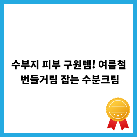 수부지 피부 구원템! 여름철 번들거림 잡는 수분크림