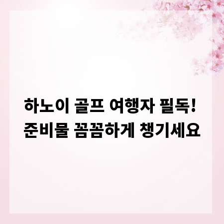 하노이 골프 여행자 필독! 준비물 꼼꼼하게 챙기세요