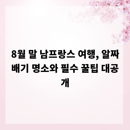 8월 말 남프랑스 여행, 알짜배기 명소와 필수 꿀팁 대공개