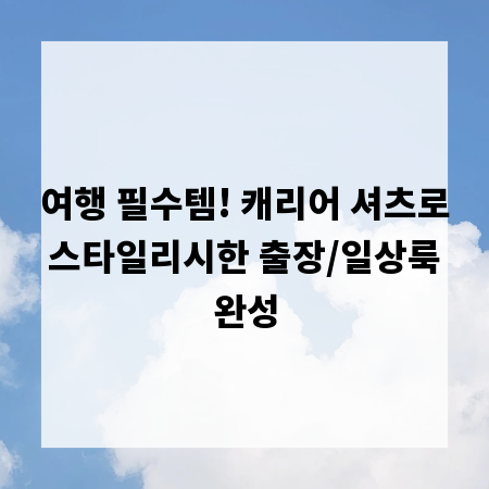 여행 필수템! 캐리어 셔츠로 스타일리시한 출장/일상룩 완성