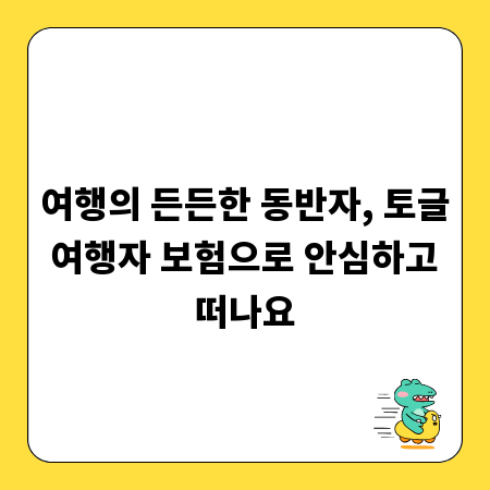여행의 든든한 동반자, 토글 여행자 보험으로 안심하고 떠나요