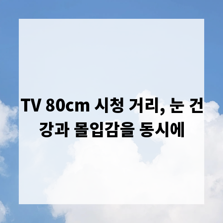 TV 80cm 시청 거리, 눈 건강과 몰입감을 동시에