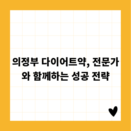 의정부 다이어트약, 전문가와 함께하는 성공 전략