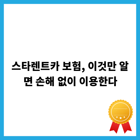 스타렌트카 보험, 이것만 알면 손해 없이 이용한다