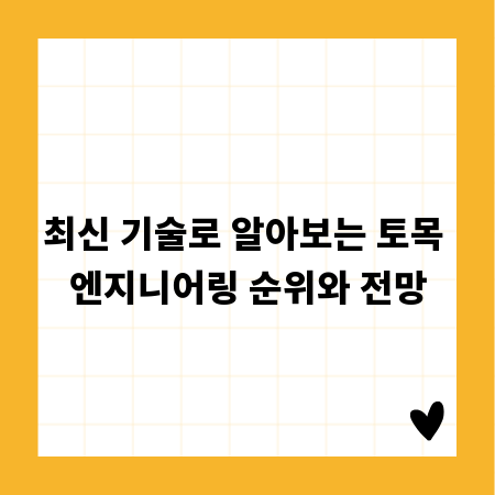 최신 기술로 알아보는 토목 엔지니어링 순위와 전망
