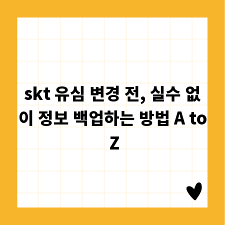 skt 유심 변경 전, 실수 없이 정보 백업하는 방법 A to Z