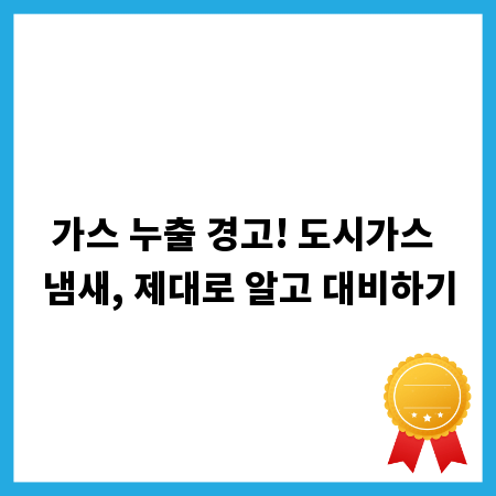 가스 누출 경고! 도시가스 냄새, 제대로 알고 대비하기