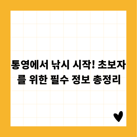 통영에서 낚시 시작! 초보자를 위한 필수 정보 총정리
